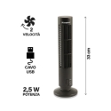 USB-bord- og tårnventilator, 2 hastigheder, 2,5 W Deskfan Rabatter