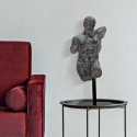 Buste af mand i sort harpiks, skulptur Ercole På Tilbud