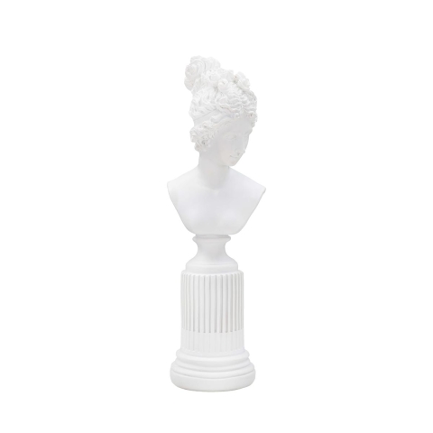 Klassisk kvindebuste statuette i hvid resin Era Kampagne
