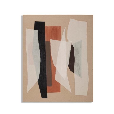 Abstrakt boho chic geometrisk maleri på lærred 100x80 cm Naruk Kampagne