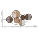 Dekorativt vægpanel i træ og metal boho chic 134x69 cm Woody Udvalg