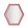 Moderne vægspejl med rosa velourramme, hexagon Tony Kampagne