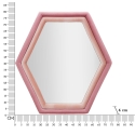 Moderne vægspejl med rosa velourramme, hexagon Tony Udvalg
