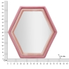 Moderne vægspejl med rosa velourramme, hexagon Tony Udvalg