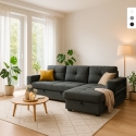 Sovesofa med 3 pladser med opbevaringspude, USB-C og bogreol Civis Kampagne