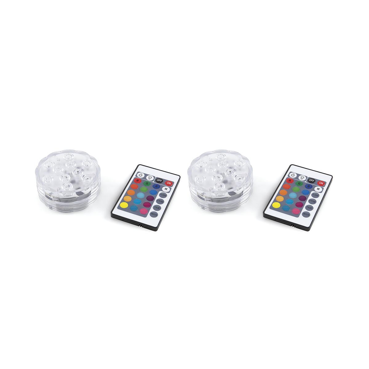Sæt med 2 vandtætte LED-spot med fjernbetjening Ø 6,9x2,8 cm Virel Kampagne Sæt med 2 vandtætte LED-spot med fjernbetjening Ø 6,9x2,8 cm Virel Kampagne