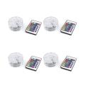 Sæt med 4 vandtætte LED-spotlights med fjernbetjening Ø6,9x2,8 cm Virel Kampagne