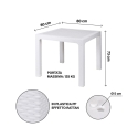 Firkantet udendørs plastbord med rattan-look 80x80 cm Varnu 