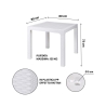Firkantet udendørs plastbord med rattan-look 80x80 cm Varnu 