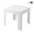 Udendørs lavt bord 43x43 cm i plast med rattan-look Zhorek Kampagne