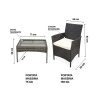 Havemøbler i rattan med sofa, 2 stole og glasbord Rodi Model