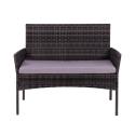 Havemøbler i rattan med sofa, 2 stole og glasbord Rodi Tilbud