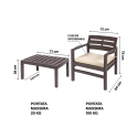 Udendørs havesæt Fij: sofa, 2 lænestole og bord i trælook 