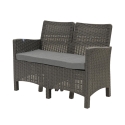 Havesæt med 2-personers sofa, lænestole og bord i rattan-look Malaga Model