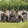 Havesæt med 2-personers sofa, lænestole og bord i rattan-look Malaga På Tilbud