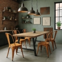 Steel Old spisebords stol vintage brugt industrielt design stil i stål 