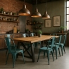 Steel Old spisebords stol vintage brugt industrielt design stil i stål 