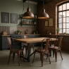 Steel Old spisebords stol vintage brugt industrielt design stil i stål Køb