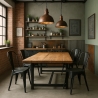 Steel Old spisebords stol vintage brugt industrielt design stil i stål 