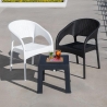Udendørs stol med armlæn i rattan-look polypropylen Zanzibar På Tilbud