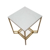 Kaffebord i guldfarvet metal med marmorplade 47x47x60 Double Marble Udsalg