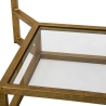 Kaffebord i guldfarvet metal med marmorplade 47x47x60 Double Marble Rabatter