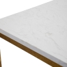 Kaffebord i guldfarvet metal med marmorplade 47x47x60 Double Marble Udvalg