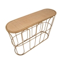 Metalkonsol i boho chic stil med rattanbordplade Samui Udsalg
