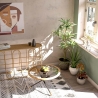 Metalkonsol i boho chic stil med rattanbordplade Samui Model
