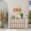 Metalkonsol i boho chic stil med rattanbordplade Samui På Tilbud