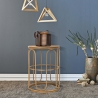 Rundt lavt bord i metal og rattan 55x40x40 cm Samui På Tilbud