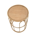Rundt lavt bord i metal og rattan 55x40x40 cm Samui Tilbud