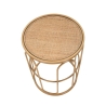 Rundt lavt bord i metal og rattan 55x40x40 cm Samui Tilbud
