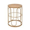 Rundt lavt bord i metal og rattan 55x40x40 cm Samui Kampagne