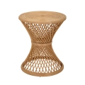 Rundt lavt bord i rattan 56x48x48 cm boho chic stil Teyra Kampagne