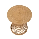 Rundt lavt bord i rattan 56x48x48 cm boho chic stil Teyra Tilbud