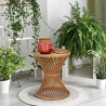 Rundt lavt bord i rattan 56x48x48 cm boho chic stil Teyra På Tilbud