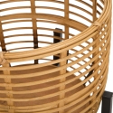 Sæt med 2 runde rattan-plantestativer med sort metalstander Zeyok Udsalg