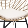 Metal- og rattan-stol med hvid pude, boho chic Panama Mængderabat