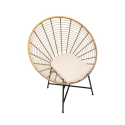 Metal- og rattan-stol med hvid pude, boho chic Panama Rabatter