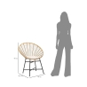 Metal- og rattan-stol med hvid pude, boho chic Panama Egenskaber