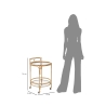 Rund serveringsvogn i rattan med glashylder Panama Model