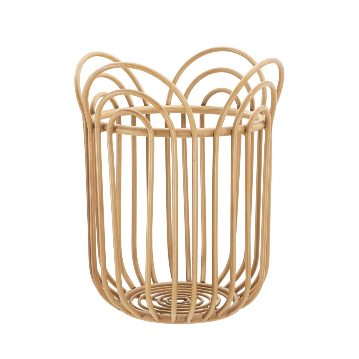 Rund planteholder i metal og flettet bambus rattan Panama Kampagne Rund planteholder i metal og flettet bambus rattan Panama Kampagne