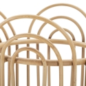 Rund planteholder i metal og flettet bambus rattan Panama Udsalg