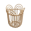Rund planteholder i metal og flettet bambus rattan Panama Tilbud