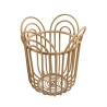 Rund planteholder i metal og flettet bambus rattan Panama Tilbud