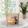 Rund opbevaringskurv boho chic i metal og rattan Panama På Tilbud