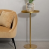 Højt sofabord i gyldent metal, moderne design 41x80cm Doha På Tilbud