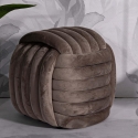 Moderne Softy puf i flettet design med velourpolstring Udvalg