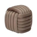 Moderne Softy puf i flettet design med velourpolstring 